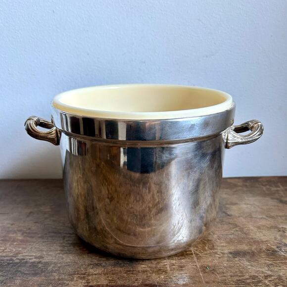 Vintage Silver Plated Handled Champagne Bucket with InsertIce Bucket